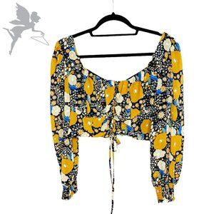 NASTY GAL Cropped peasant top